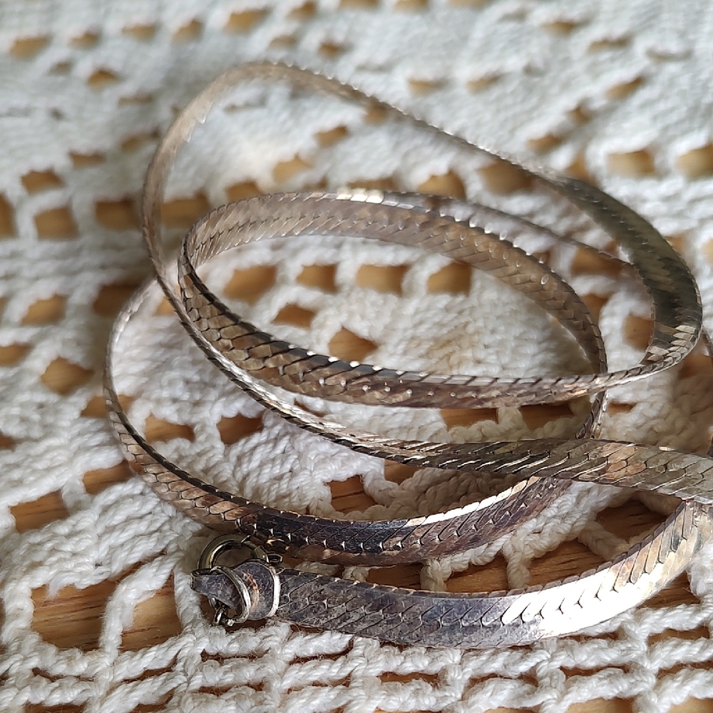 Sterling Silver Herringbone Necklace
